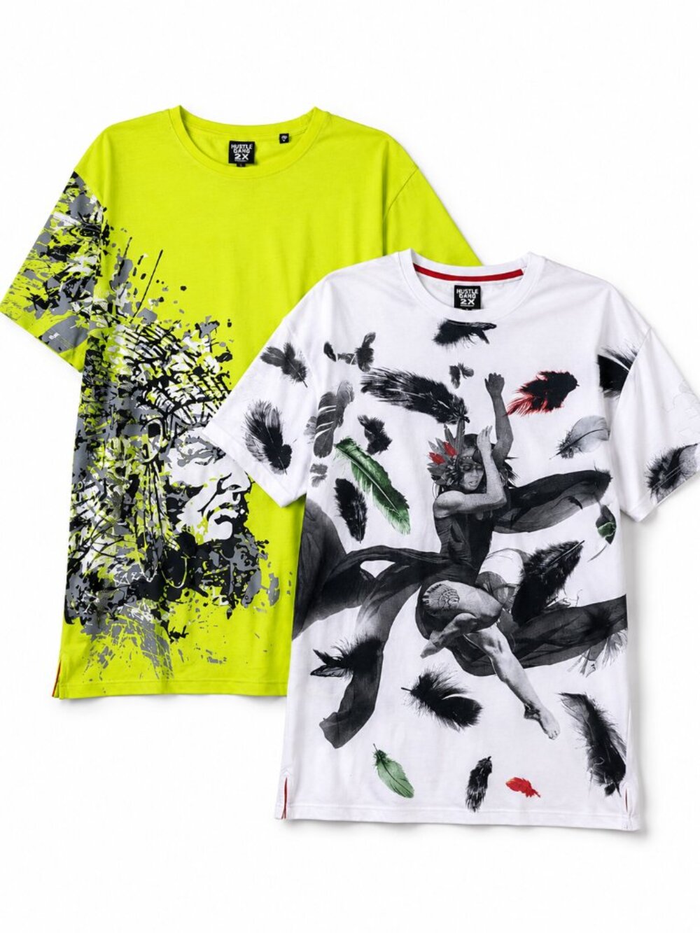 Hustle Gang Graphic T-Shirt Bundle 2X Streetwear Graphic Tees Lot of 2